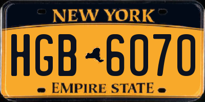 NY license plate HGB6070