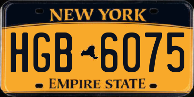 NY license plate HGB6075