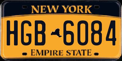 NY license plate HGB6084