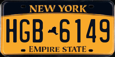 NY license plate HGB6149