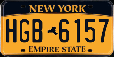 NY license plate HGB6157