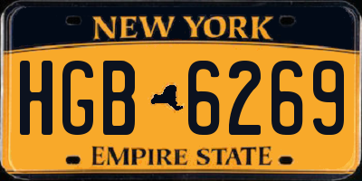 NY license plate HGB6269
