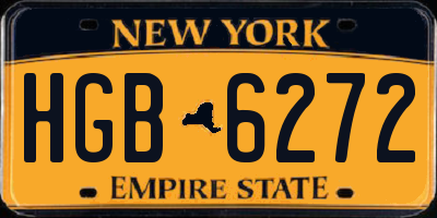 NY license plate HGB6272