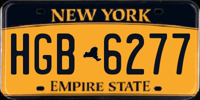NY license plate HGB6277