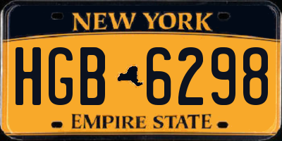 NY license plate HGB6298
