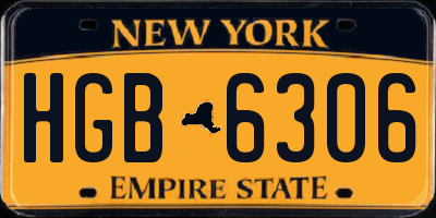 NY license plate HGB6306