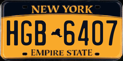 NY license plate HGB6407