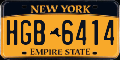 NY license plate HGB6414