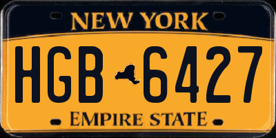 NY license plate HGB6427