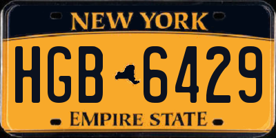NY license plate HGB6429