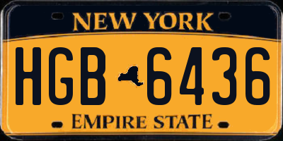 NY license plate HGB6436