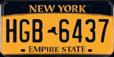 NY license plate HGB6437