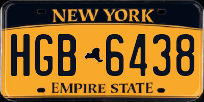 NY license plate HGB6438