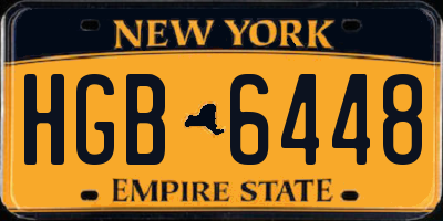 NY license plate HGB6448