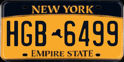 NY license plate HGB6499
