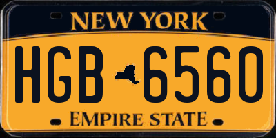 NY license plate HGB6560