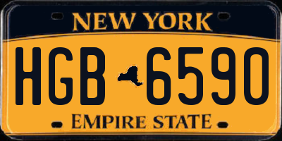 NY license plate HGB6590