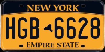 NY license plate HGB6628