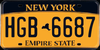 NY license plate HGB6687