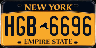 NY license plate HGB6696