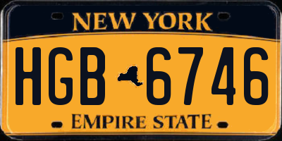 NY license plate HGB6746