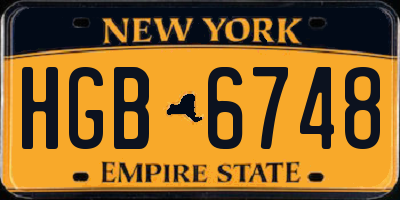 NY license plate HGB6748