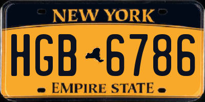NY license plate HGB6786