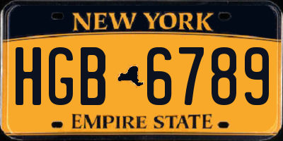 NY license plate HGB6789