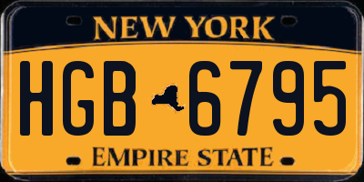 NY license plate HGB6795
