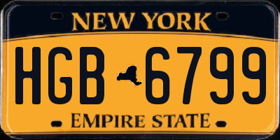 NY license plate HGB6799