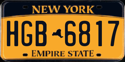 NY license plate HGB6817
