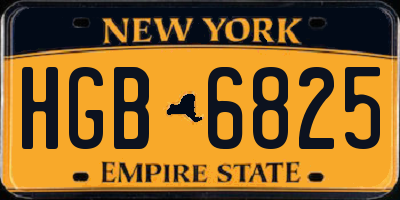NY license plate HGB6825