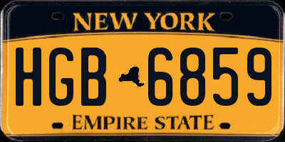 NY license plate HGB6859