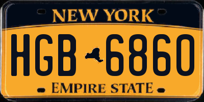 NY license plate HGB6860
