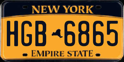 NY license plate HGB6865