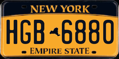 NY license plate HGB6880