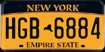 NY license plate HGB6884
