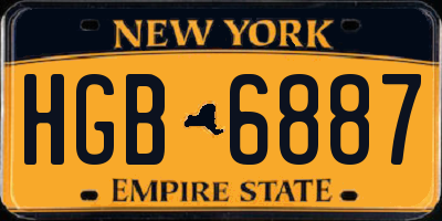 NY license plate HGB6887