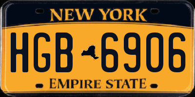 NY license plate HGB6906