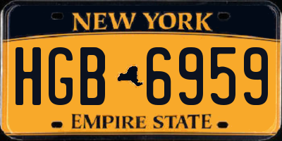 NY license plate HGB6959