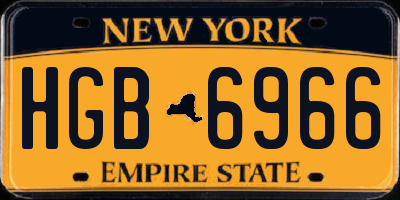 NY license plate HGB6966