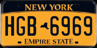 NY license plate HGB6969