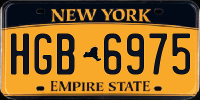 NY license plate HGB6975