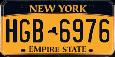 NY license plate HGB6976