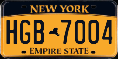 NY license plate HGB7004