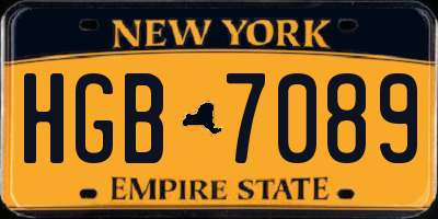 NY license plate HGB7089