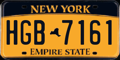 NY license plate HGB7161