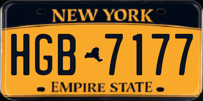 NY license plate HGB7177