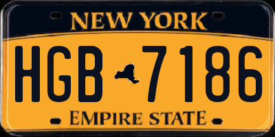 NY license plate HGB7186