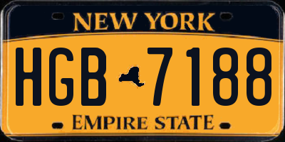 NY license plate HGB7188